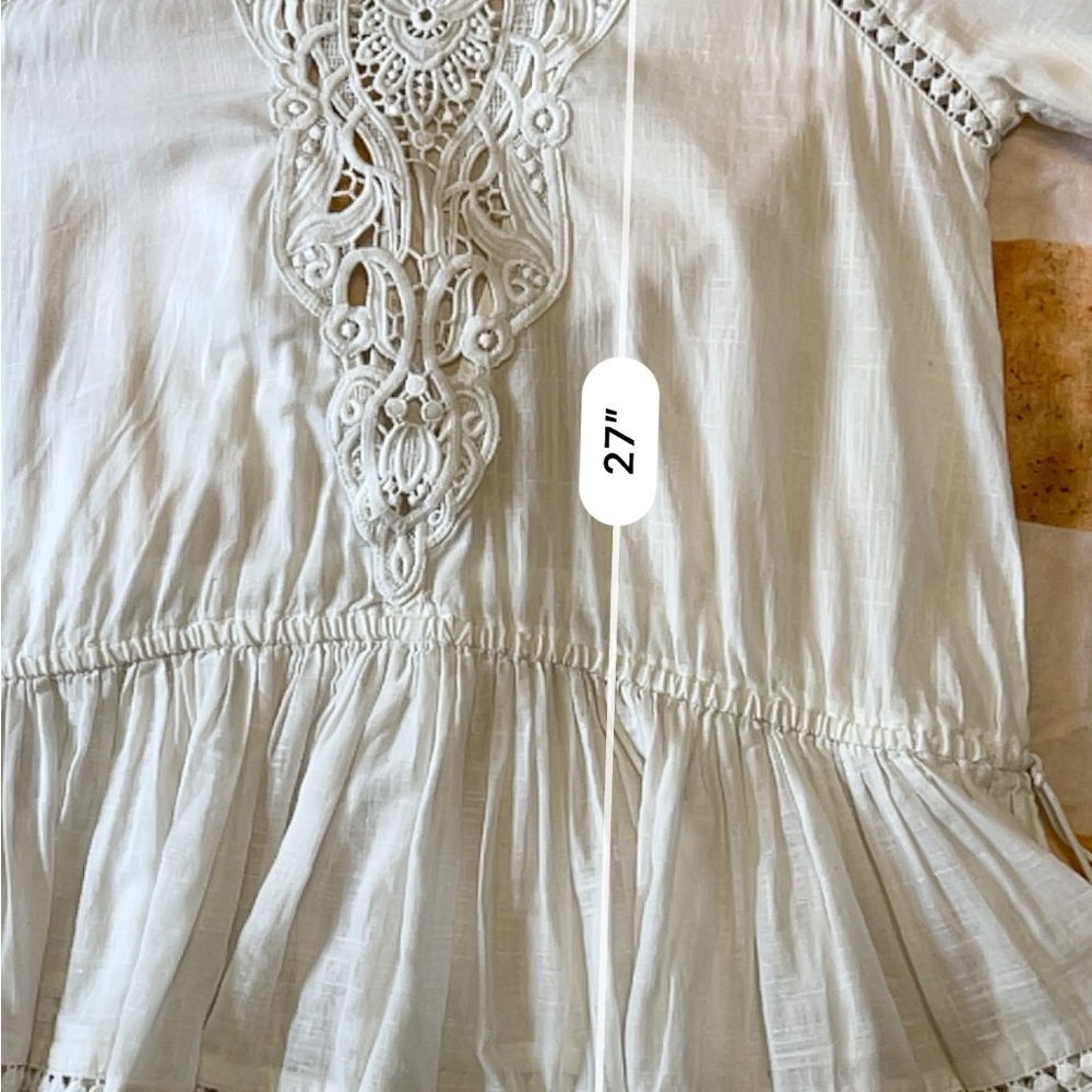 Zimmermann White Cotton Lace-Trim Peplum Blouse - Picture 7 of 8